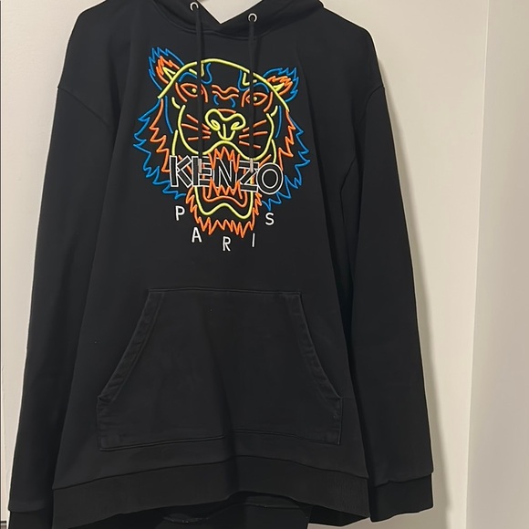 Men’s Kenzo Paris Black Tiger Logo Hoodie Size XL - Picture 1 of 4